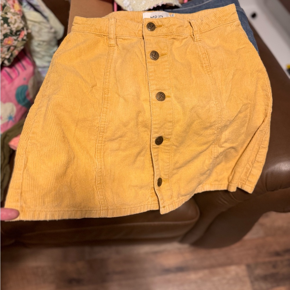 Vibrant Yellow Mini A-Line High Low Skirt for Casual Wear
